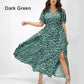 Women's Bohemian Floral Split Maxi Dress With Elastic Waist