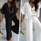 ✨2024 New Products 52% OFF💖Solid Color Women's Loose Fit Jumpsuit Set