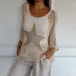 ⏰50% discount⌛🔥Women's Fashion Round Neck Crochet Knit Fishnet Top