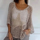 ⏰50% discount⌛🔥Women's Fashion Round Neck Crochet Knit Fishnet Top