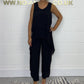 Casual Sleeveless Loose Top and Pants Suit for Plus Size Women