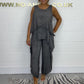 Casual Sleeveless Loose Top and Pants Suit for Plus Size Women