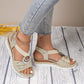 Women's Fashion Open-toe Wedge Sandals with Elastic Strap