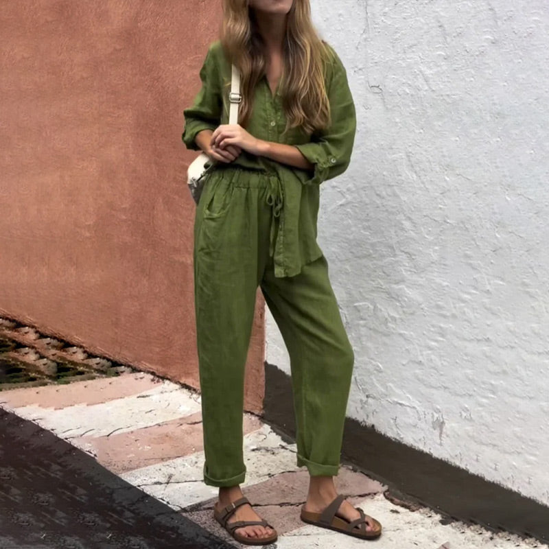 Women's 2-piece set - Oversize shirt and pants