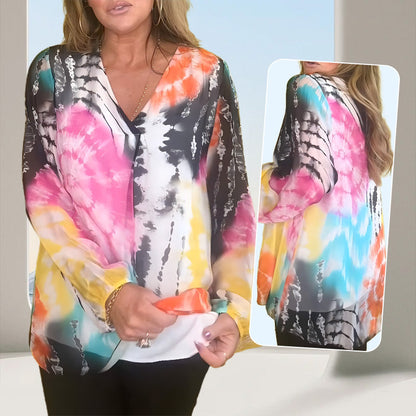 tie-dye ice silk printed shirt