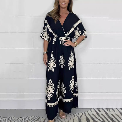 FREE SHIPPING 💃Women’s V-Neck Wide Leg Jumpsuit