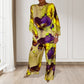 💕Stylish Watercolor Floral Print Loose 2-Piece Suit for Plus Size Women