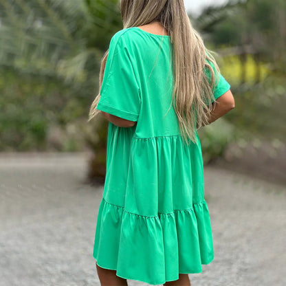 🌷LIMITED TIME OFFER 39% OFF🌷V Neck Ruffle Hem Babydoll Dress