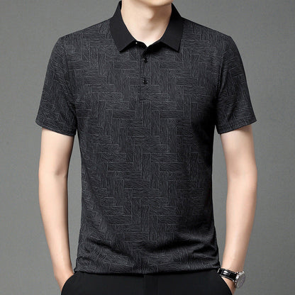 Men's Fashion Cooling Breathable Printed Lapel T-Shirt