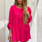 💕Limited Time Offer 49% OFF🌹Women's Solid Color Loose Tops with Roll-Up Sleeves