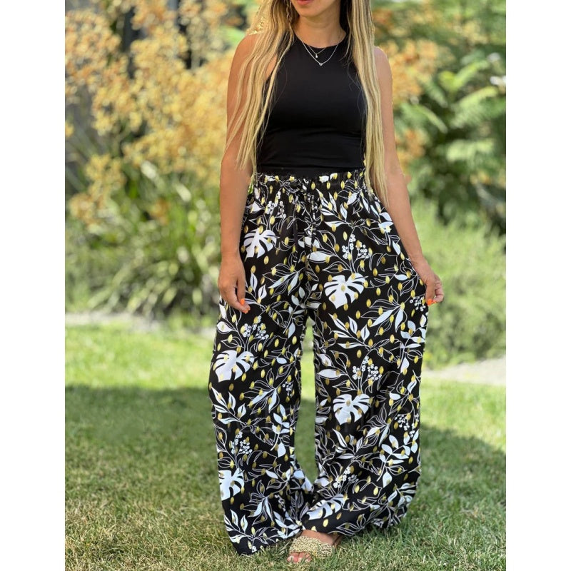 Women's Printed Wide Leg Pants（50% OFF）