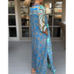 Fashion Printed Maxi Dress with Side-Slit