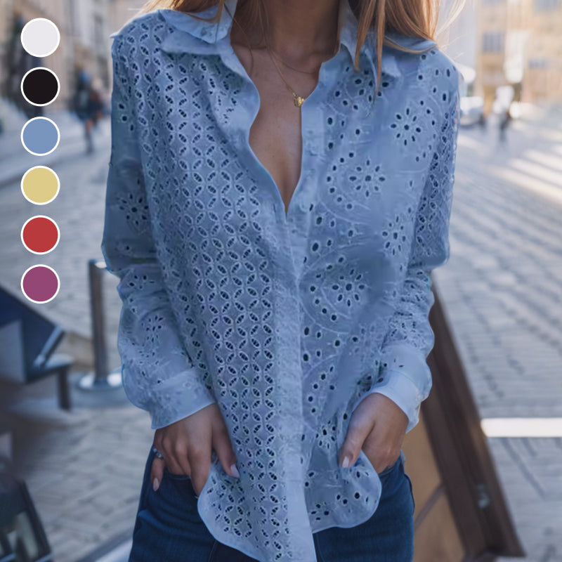 Hand-carved feature cutout shirt