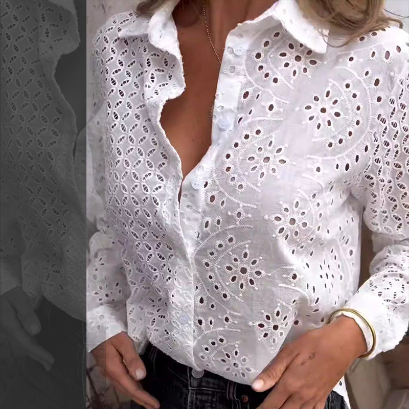 Hand-carved feature cutout shirt