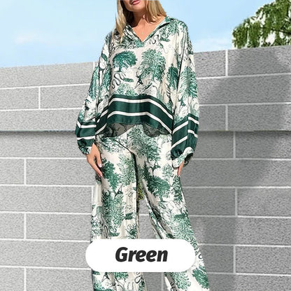 Printed Causal Loose Suit for Plus Size Women