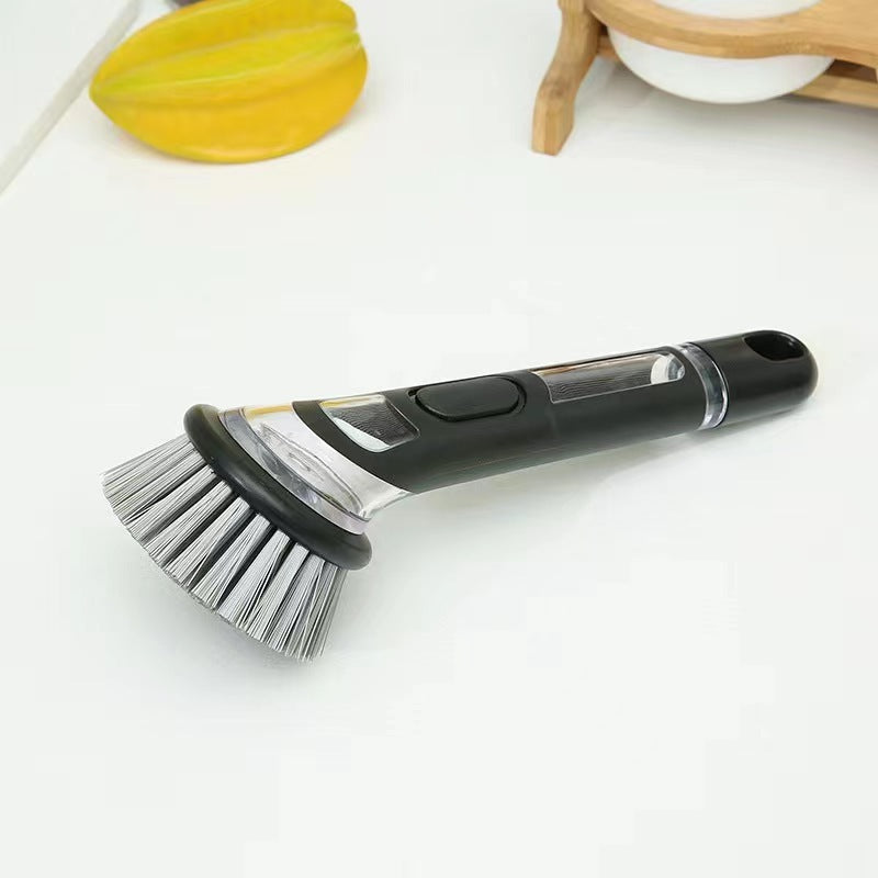 Automatic liquid-adding multifunctional pot scrubbing brush