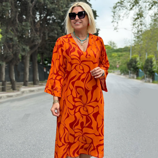 🌸Elegant Printed Dress for Plus-Size Women