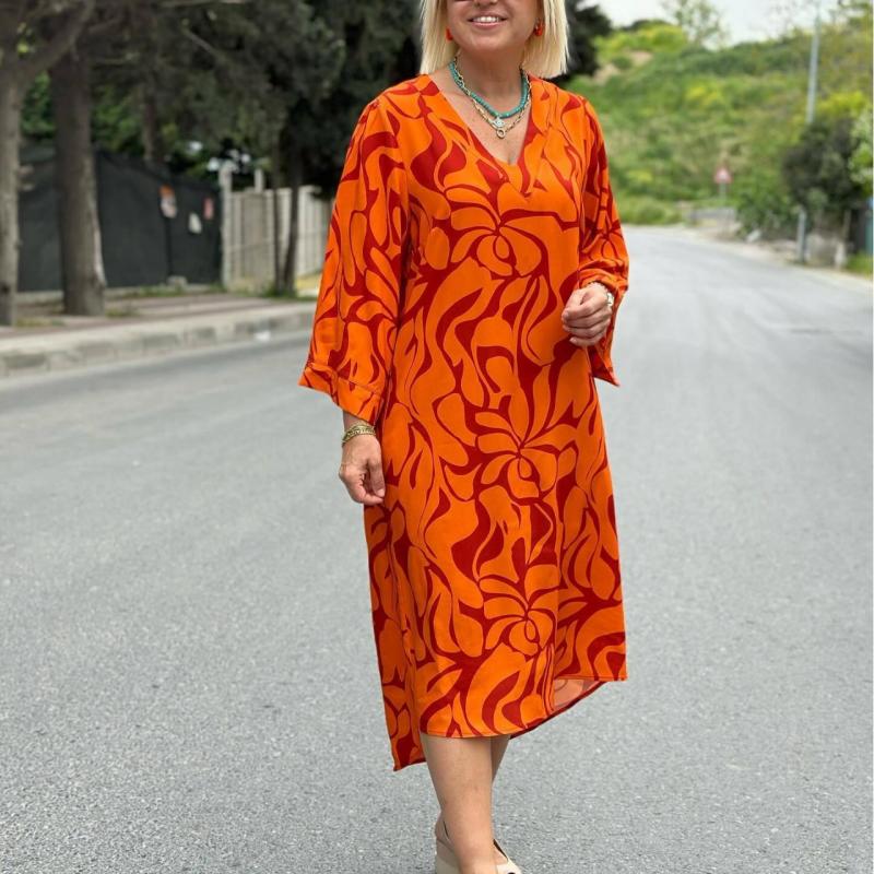 🌸Elegant Printed Dress for Plus-Size Women