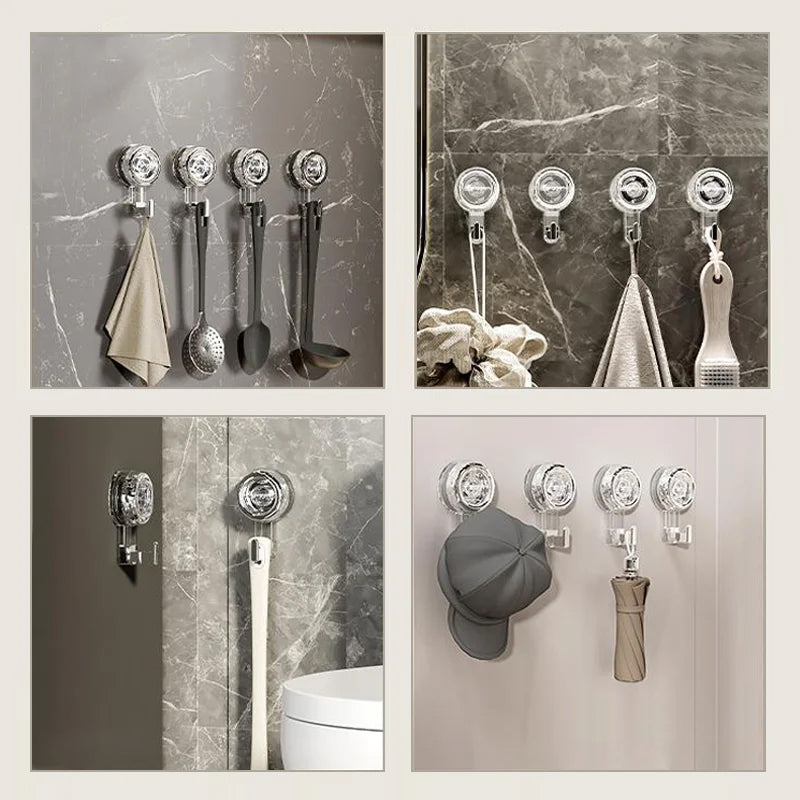 Punch-free Swivel Vacuum Type Suction Cup Hooks