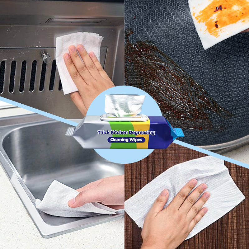 Strong thick kitchen degreasing cleaning wipes