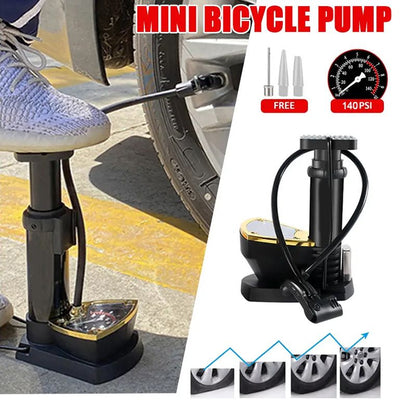 Bicycle Air Pump with Pressure Gauge