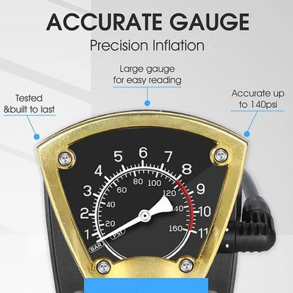 Bicycle Air Pump with Pressure Gauge