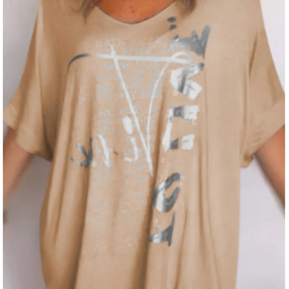 🎁Women's V-Neck Printed Loose T-Shirt