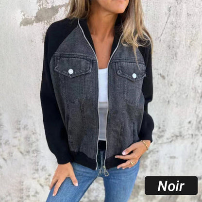 Women's Creative Denim Splicing Jacket