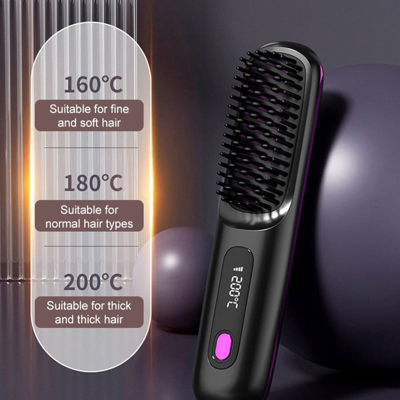 🔥New upgrade Hot Sale ⏳Cordless Ceramic Heated Hair Straightening Comb