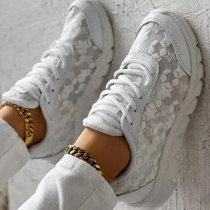 Women's White Fashion Sneakers