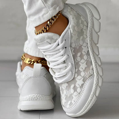 Women's White Fashion Sneakers