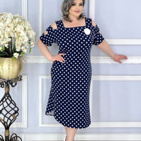 Women's Polka Dot Off Shoulder Dress