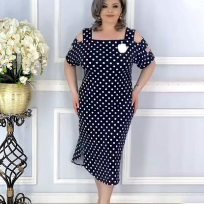 Women's Polka Dot Off Shoulder Dress