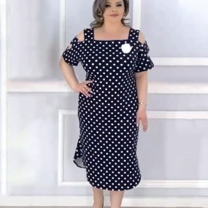 Women's Polka Dot Off Shoulder Dress