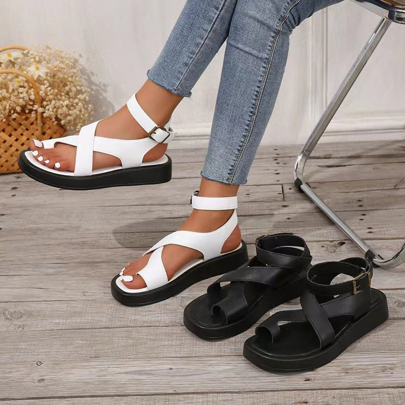 Women's  Adjustable Ankle Buckle Crossover Sandals