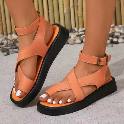 Women's  Adjustable Ankle Buckle Crossover Sandals