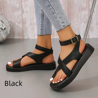 Women's  Adjustable Ankle Buckle Crossover Sandals