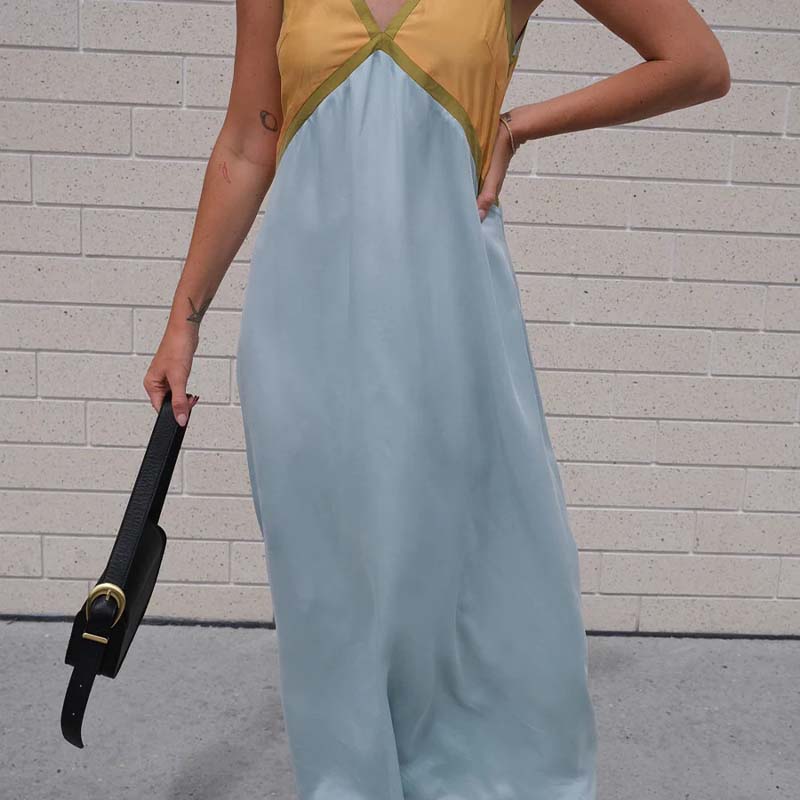 V Neck Maxi Sleeveless Dress