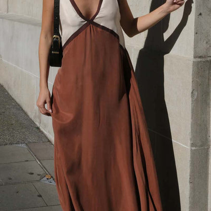 V Neck Maxi Sleeveless Dress