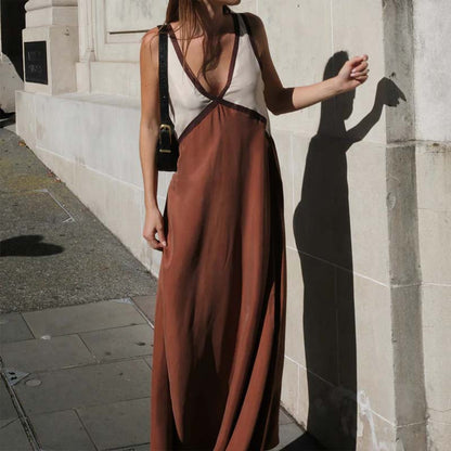 V Neck Maxi Sleeveless Dress