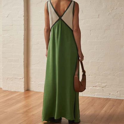 V Neck Maxi Sleeveless Dress