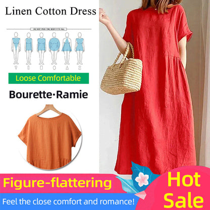 Comfort in life, linen cotton dress