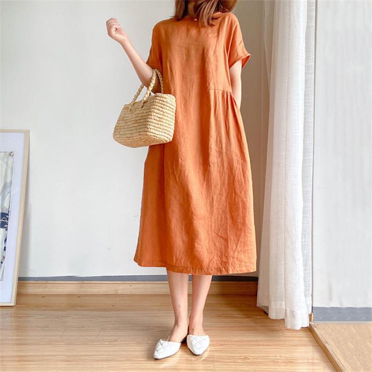 Comfort in life, linen cotton dress