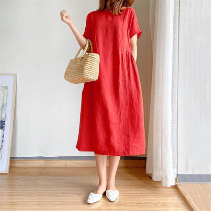 Comfort in life, linen cotton dress