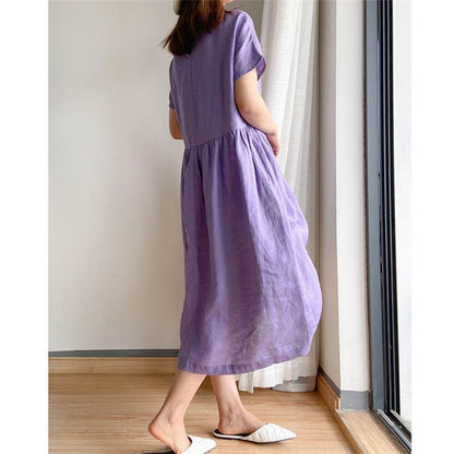 Comfort in life, linen cotton dress