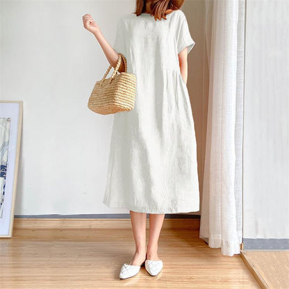 Comfort in life, linen cotton dress