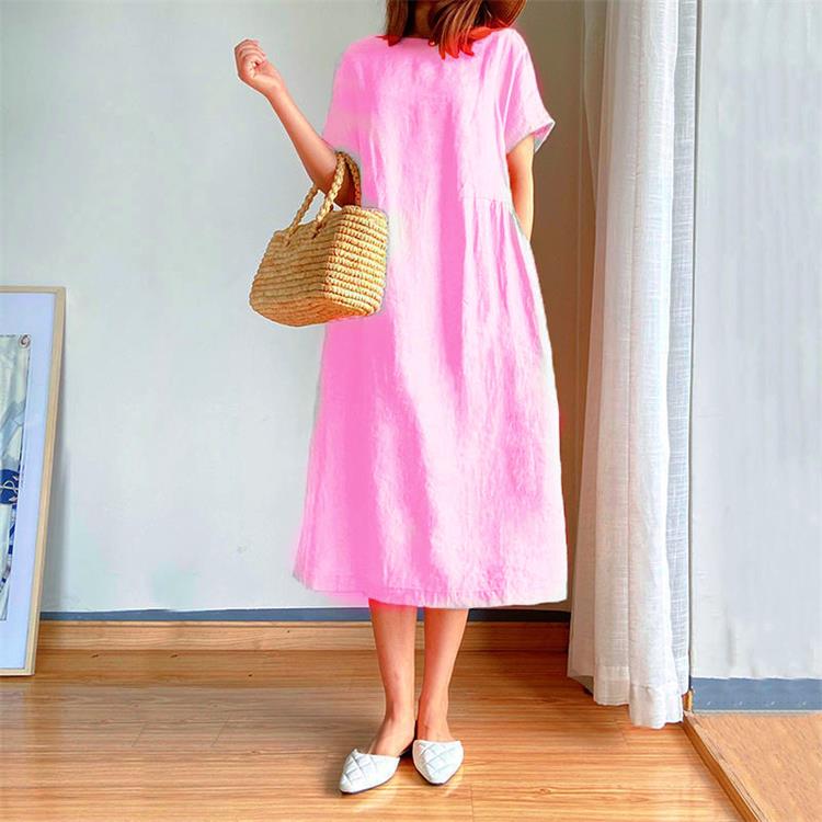 Comfort in life, linen cotton dress