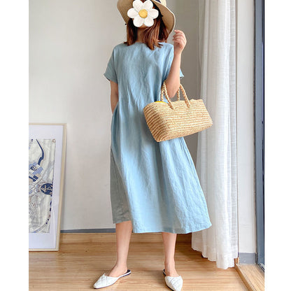 Comfort in life, linen cotton dress