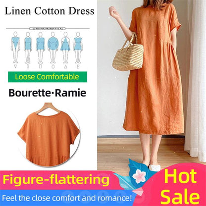 Comfort in life, linen cotton dress