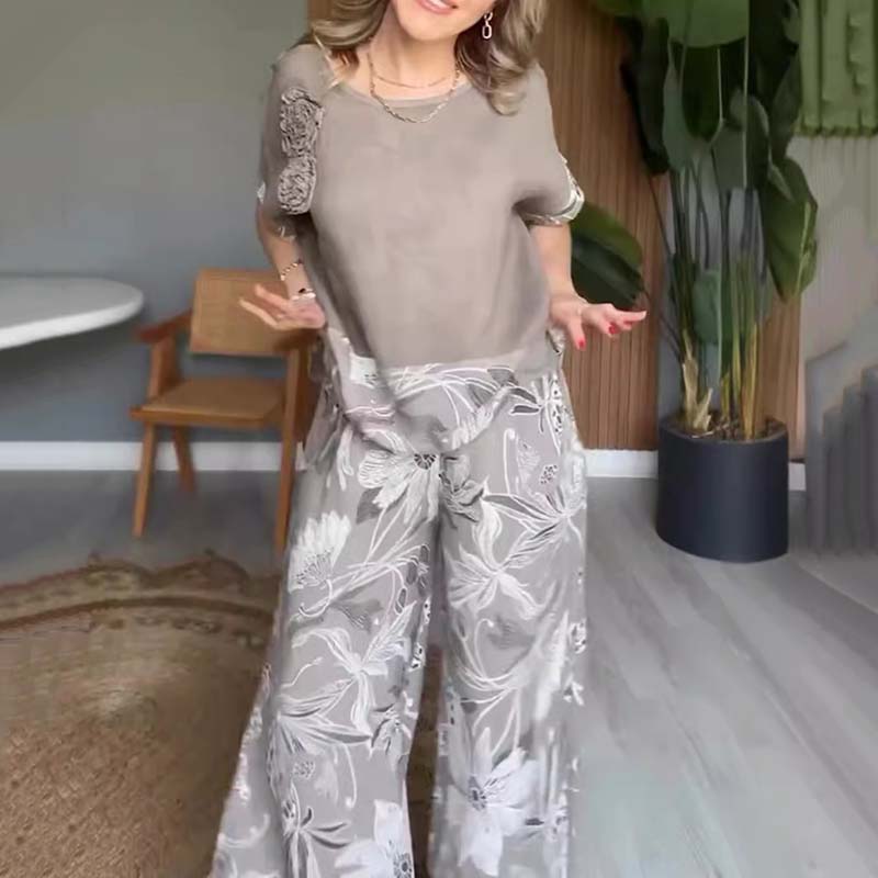 Women's Floral Print Casual 2-Piece Set